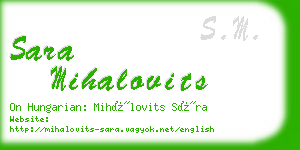 sara mihalovits business card